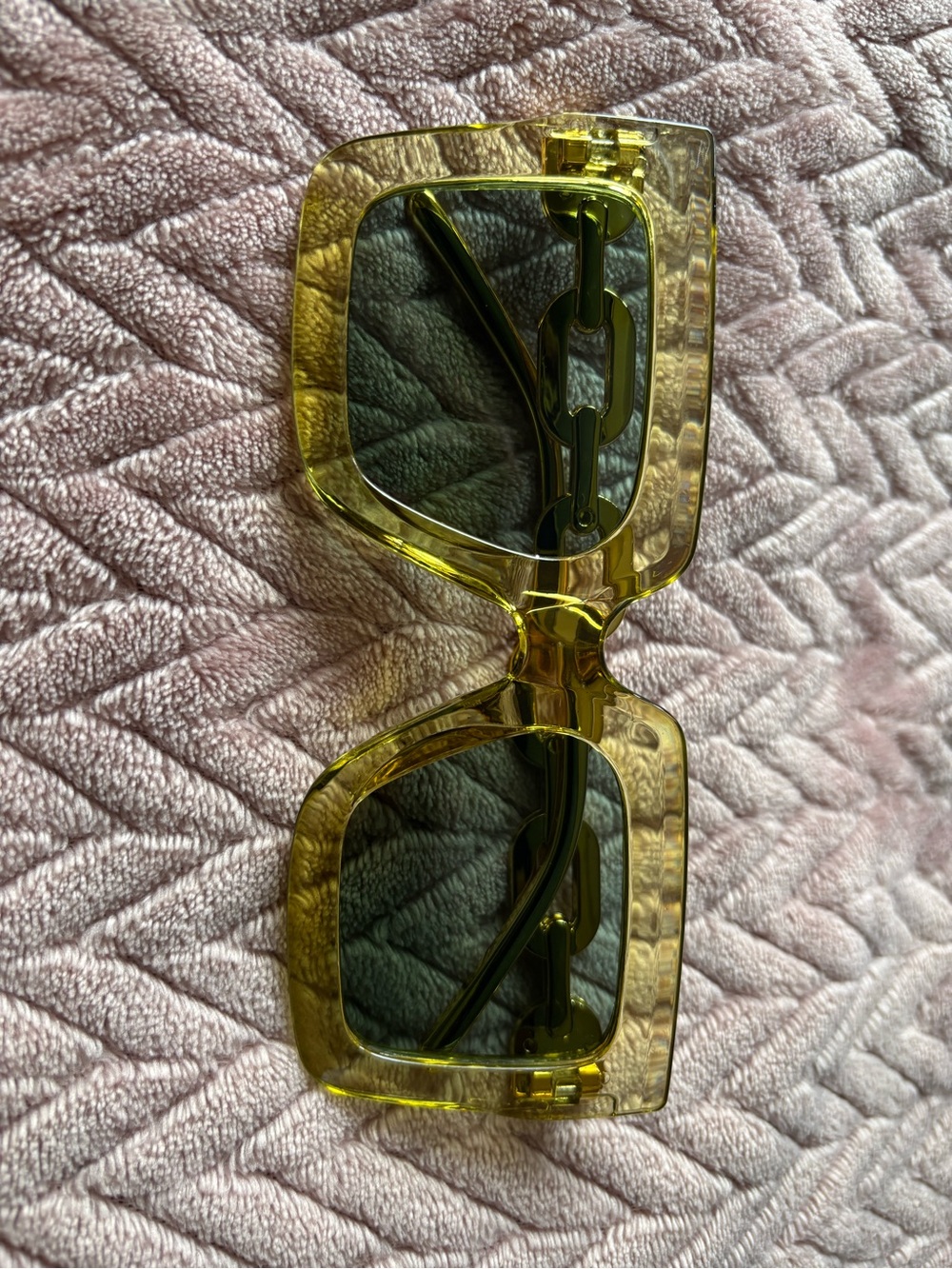 & Other Stories Yellow Translucent Oversized Square Sunglasses
